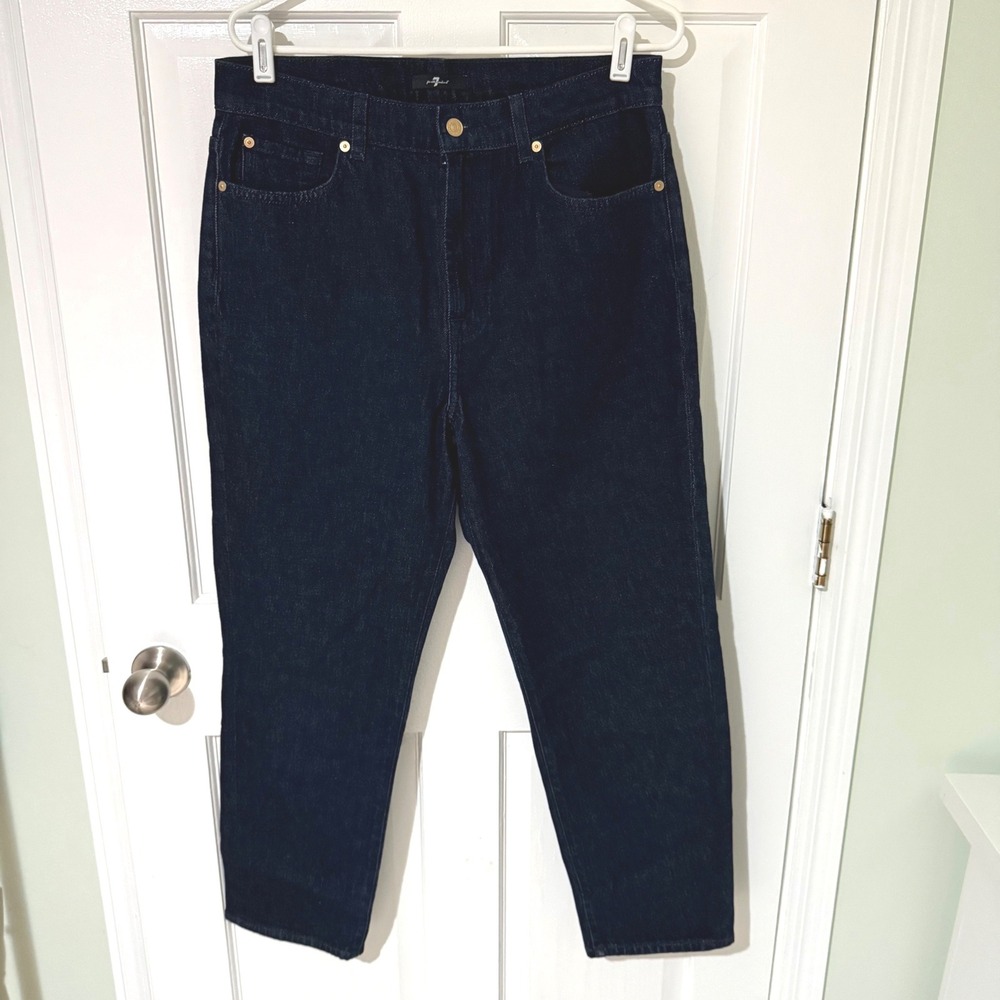 7 For All Mankind Logan Stovepipe Jeans Dark Indigo Beta Wash Size 31